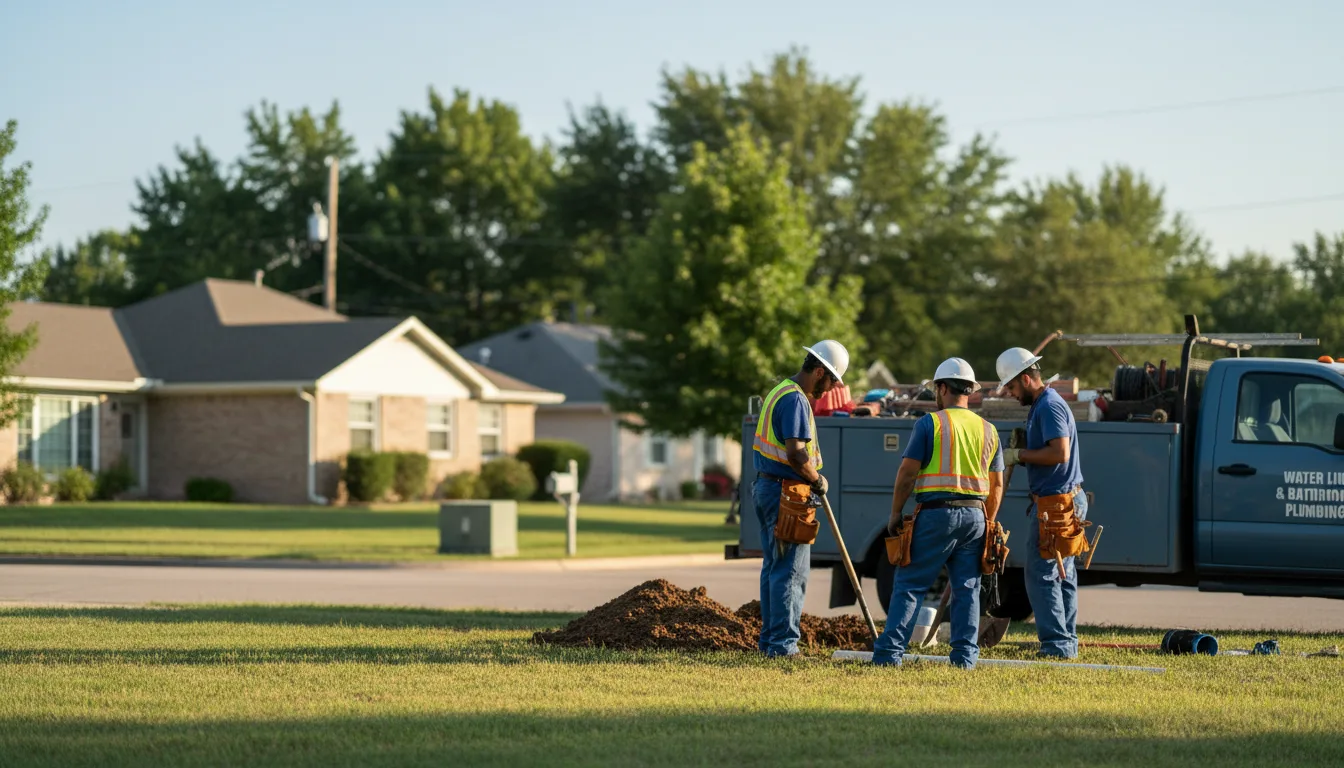 Residential water line and bathroom plumbing service in Jasper, MO